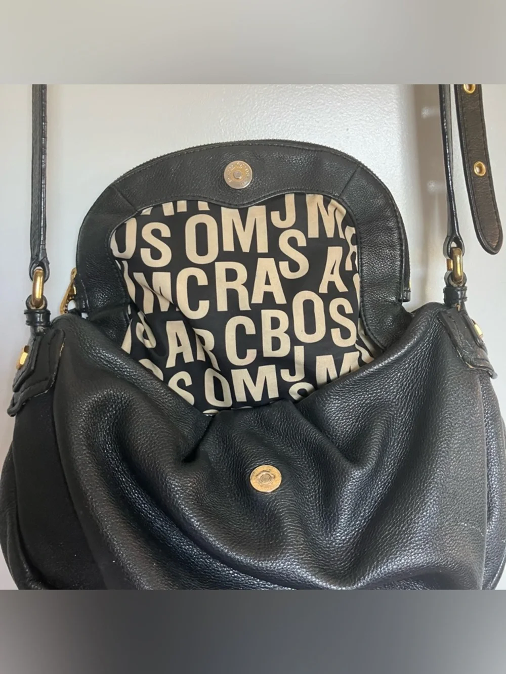 MARC by MARC JACOBS Natasha Classic Q Leather Crossbody Black Y2K Purse - Picture 7 of 12